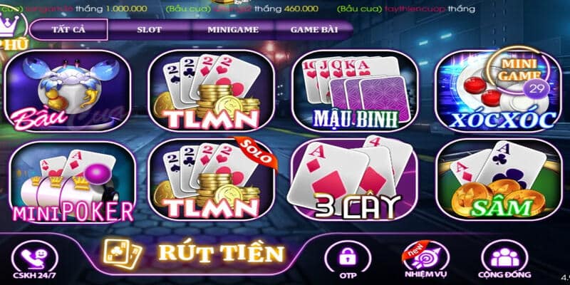 Đa dạng game bài đổi thưởng ufoino